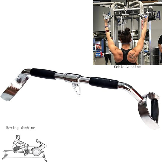 LAT Pull Down Bar Press Down Bar Cable Machine Accessory Multi Gym Solid Steel Tricep V-Bar Accessory