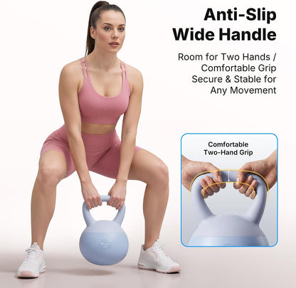 MERACH Soft Kettlebells 25lb, Strength Training Kettlebell with Wide Non-Slip Handle, Sea and Iron Sand Filled Kettle Bell with Soft-Sided Cushioned Base for Home Workouts, Ideal for Men, Women(25lb Blue)