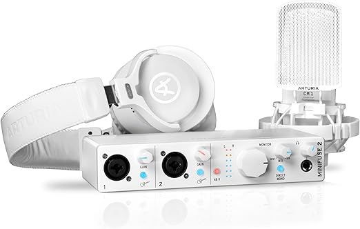 Arturia MiniFuse Recording Pack ” USB Audio Interface Bundle with Condenser Microphone, Headphones, and Creative Software for Recording, Streaming, and Podcasting
