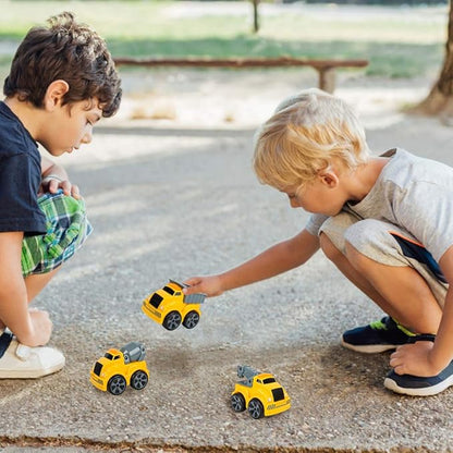 ArtCreativity 3.5 Inch Pull Back Construction Vehicle Toys for Kids - Set of 3 - Includes Mini Dump Truck, Tow Truck, and Concrete Mixer - Best Gift, Party Favors for Boys & Girls - Yellow and Grey