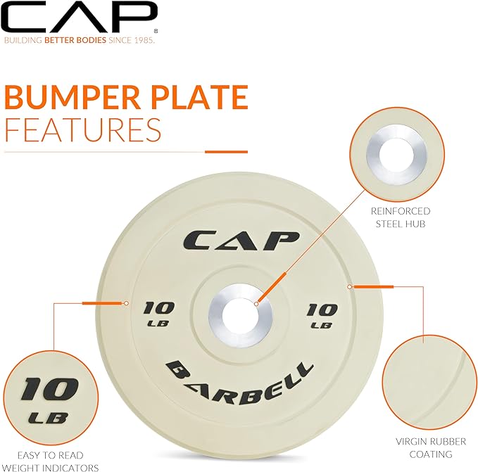 CAP Barbell Rubber Olympic Bumper Plate | Multiple Options/Colors
