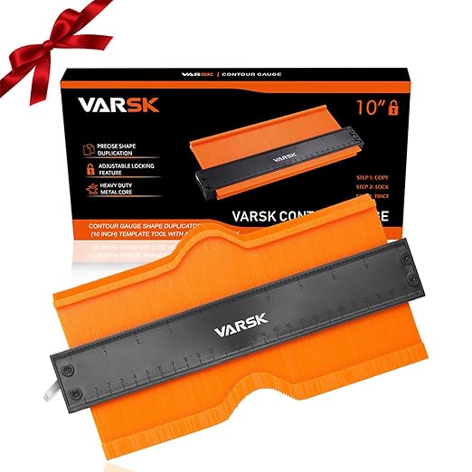 VARSK Contour Gauge Tool (10 inch) with Lock - Birthday Gifts for Men Dad Him, Cool Gadgets for Men, Irregular Shape Duplicator, Outline Edge Angle Measuring Tool for Woodworking Flooring