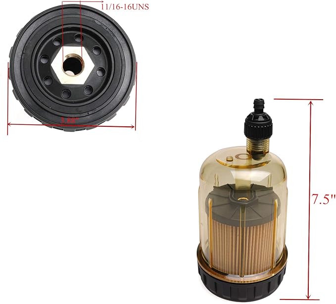 iFJF S3213 Fuel Water Separation Filter 35-60494-1 for Outboard 10 Micron Filter with 38 Inch NPT Port 802893Q01 Marine 35-809097 S3213 S3214 B32013 18-7932-1