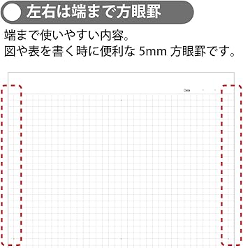 KOKUYO Composition Notepad, 1 Pack Campus A5 Comp Graph Notebook with 5mm Grid, 40 Sheets, 5 x 5 School Square Notebook in Black, Journal Note Pad for Women Work Study Note Taking. (RE-M747S5-D)