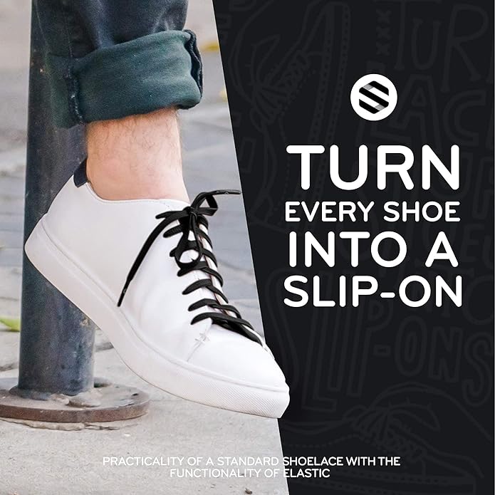 THE ORIGINAL STRETCHLACE  Elastic Shoe Laces  As Seen on Shark Tank  Flat Stretch Shoelaces