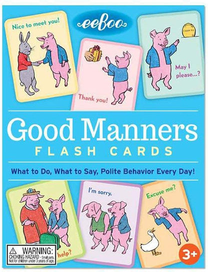 eeBoo: Good Manners Conversation Flash Cards, Helps Children Learn What to do, What to Say and Encourage Polite Behavior Towards Others, Learn Communication and Social Skills