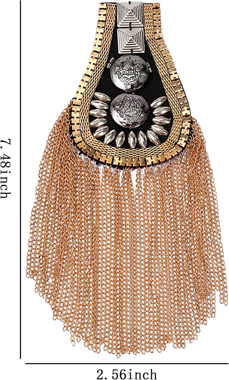 ??Gobelieve Pair of Tassel Shoulder Epaulets, Metal Decor Accessories, DIY Performance Costume Pieces, Suit Dress Uniform Embroidered Patches?