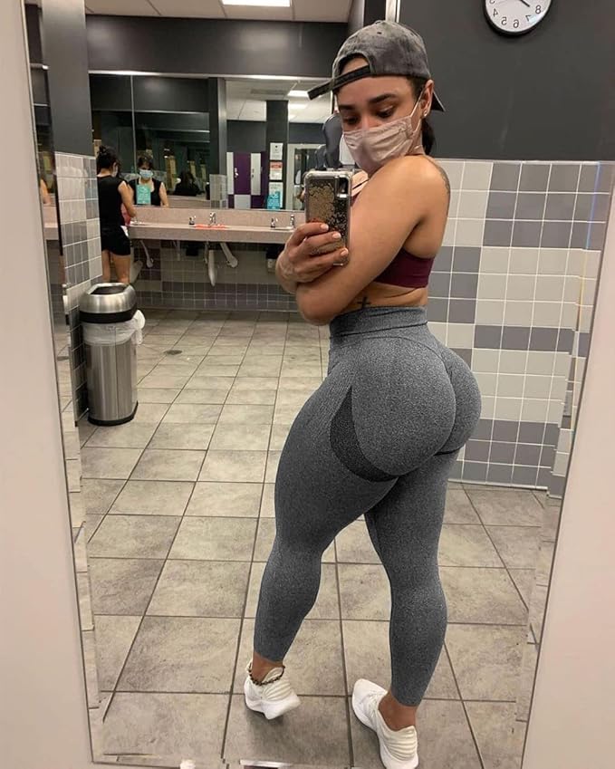 A AGROSTE Workout Leggings for Women Seamless Scrunch Butt Lifting Leggings Booty High Waisted Yoga Pants Comfort Tights