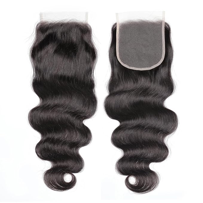 Body Wave 5x5 Transparent Lace Closure 100% Human Hair Invisible 5x5 Lace Closure 12A Brazilian Virgin Remy Human Hair Frontal Closure Pre Plucked Natural Color 20 Inch