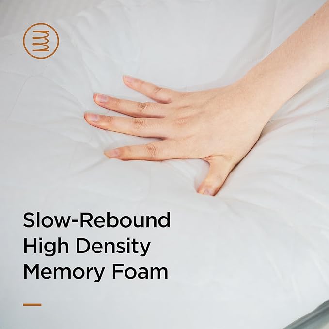 Acanva Cooling Bed Pillows for Sleeping 2 Pack, Luxury Hotel Quality Shredded Memory Foam Filling with Breathable Cover for Side Back and Stomach Sleepers, Standard Size, White 2 Count