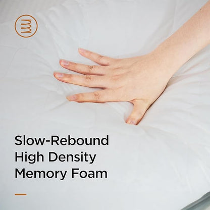 Acanva Cooling Bed Pillows for Sleeping 2 Pack, Luxury Hotel Quality Shredded Memory Foam Filling with Breathable Cover for Side Back and Stomach Sleepers, Standard Size, White 2 Count
