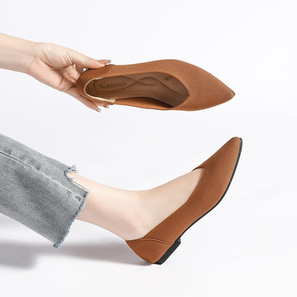 Women's Ballet Flats Comfortable Casual Dressy Shoes,Work Flats Office Shoes Pointed Toe Leopard Flats.