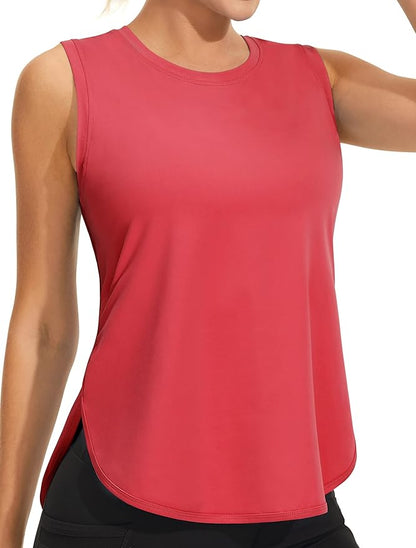 JOYSPELS Ice Silk Workout Tank Tops for Women Cool-Dry Sleeveless Loose Fit Yoga Shirts Athletic