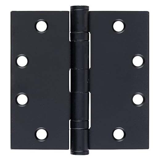 BRINKS Commercial - 4 12" Ball Bearing Door Hinge, Matte Black Finish - Smooth Opening and Closing for Light to Medium Weight Doors