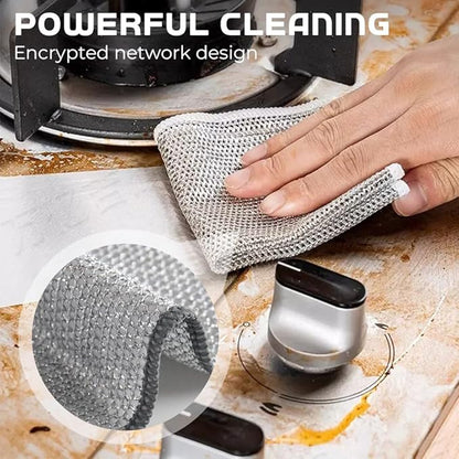 Multipurpose Wire Dishwashing Rags, 2024 New Metal Wire Dishwashing Cloths Towels Scrubs Cleans, Premium Scrubbing Wire Dishwashing Rags Non-Scratch Wire Dishcloth for Dishes, Sinks(5)