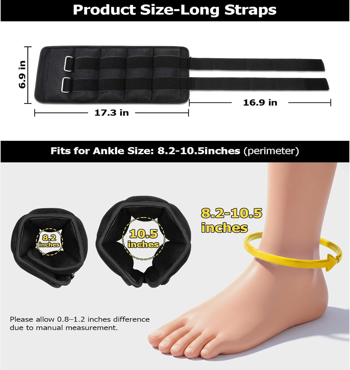 Fragraim Adjustable Ankle Weights, 1 Pair
