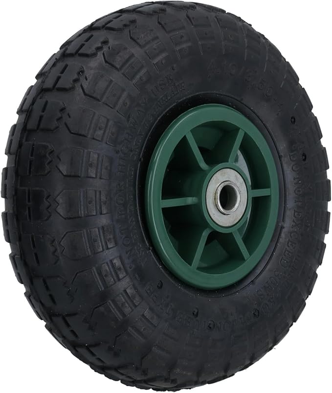 10 Inch Pneumatic Wheel For Sack Truck Carts Wheelbarrows 16mm Bore 2pc