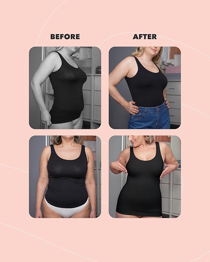 SHAPERMINT Compression Tank Cami - Tummy and Waist Control Body Shapewear Camisole for Women