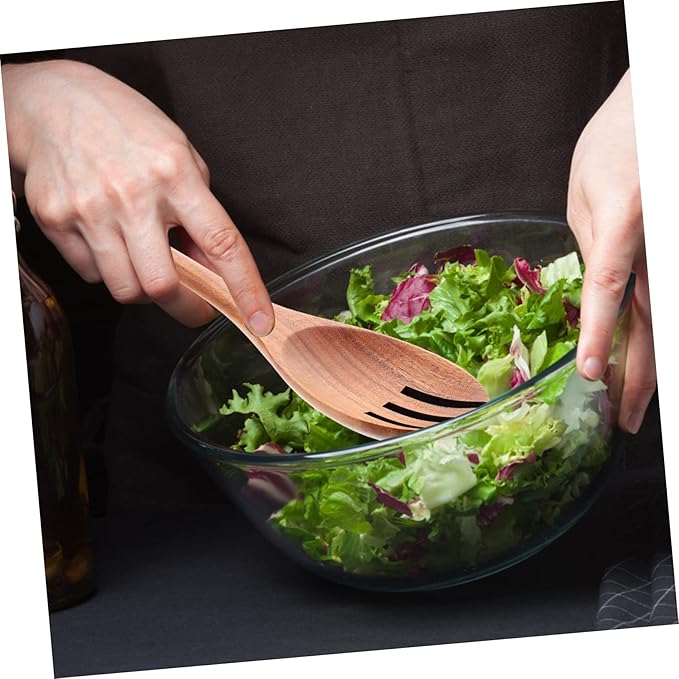 Angoily Wooden Salad Spork Salad Serving Fork Spoon Home Supplies Salad Mix Fork Wooden Salad Servers