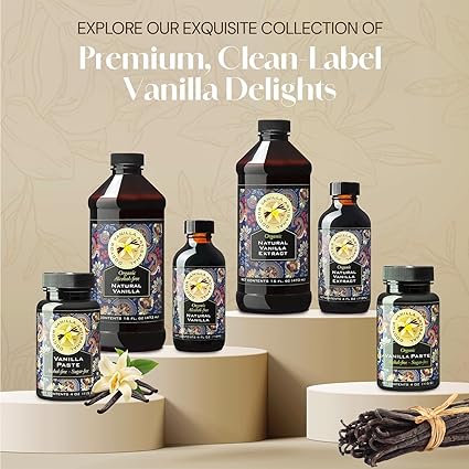 Organic Alcohol-Free Natural Vanilla, Extract For Baking, Sweet Drinks And More, Handcrafted From Madagascar Bourbon Vanilla Pods, Halal Certified, 4 Oz Bottle