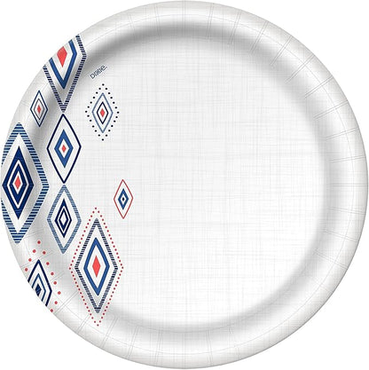 Dixie Paper Plates, Dinner Size Printed Disposable Plate, 204 Count, 10 1/16 Inches (3 Packs of 68 Plates)