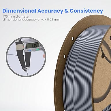 ELEGOO PLA Filament 1.75mm Clear 1KG, 3D Printer Filament Dimensional Accuracy +/- 0.02mm, 1kg Cardboard Spool(2.2lbs) 3D Printing Filament Fits for Most FDM 3D Printers