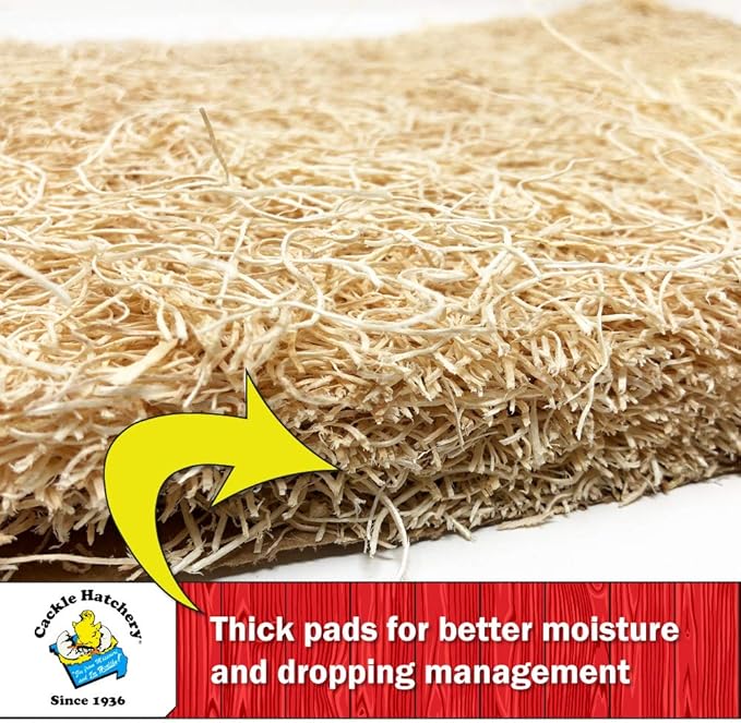 Cackle Hatchery Laying Hen Nest Box Pads Made in USA from Sustainable Aspen Exceslior - 13x13 Nesting Box Liners (12 Pack)