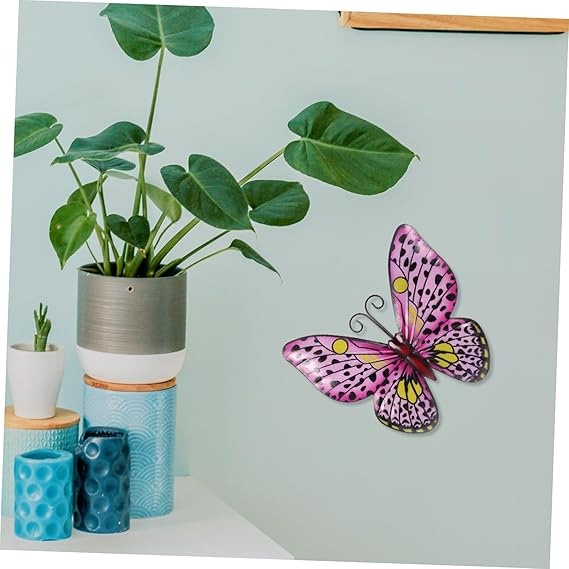 BESPORTBLE Hardware Crafts Outdoor Wall Sculpture Insect Wall Decor Butterfly Garden Sculpture Butterfly Wall Decor 3D Butterflies Wall Decor Butterfly Wall Sculpture Home Decor Iron Purple