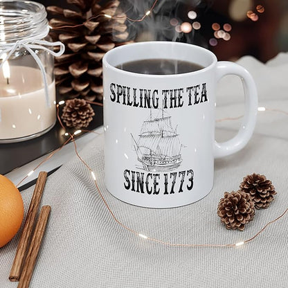 History Teacher Gift Spilling the Tea Since 1773 Coffee Cup, Appreciation Funny History Major Mug, Mugs For History Teacher Men For Woman Birthday Christmas Teacher's Day Gifts White Coffee Mug 11 Oz