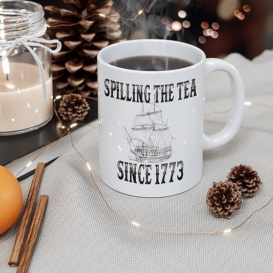 History Teacher Gift Spilling the Tea Since 1773 Coffee Cup, Appreciation Funny History Major Mug, Mugs For History Teacher Men For Woman Birthday Christmas Teacher's Day Gifts White Coffee Mug 11 Oz