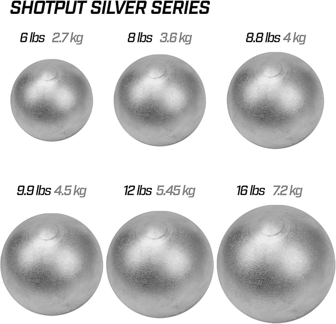 Shot Put (Weights 2.76kg to 7.2kg) (6lb to 16lb)