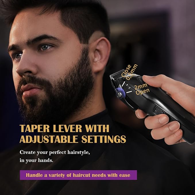 SUPRENT PRO Professional Hair Clippers for Men - High Torque Brushless Motor & Detachable Blade - Cordless Hair Clipper Set for Barbers with Charging Base - Premium Gift Hair Clipper Kit(Black)