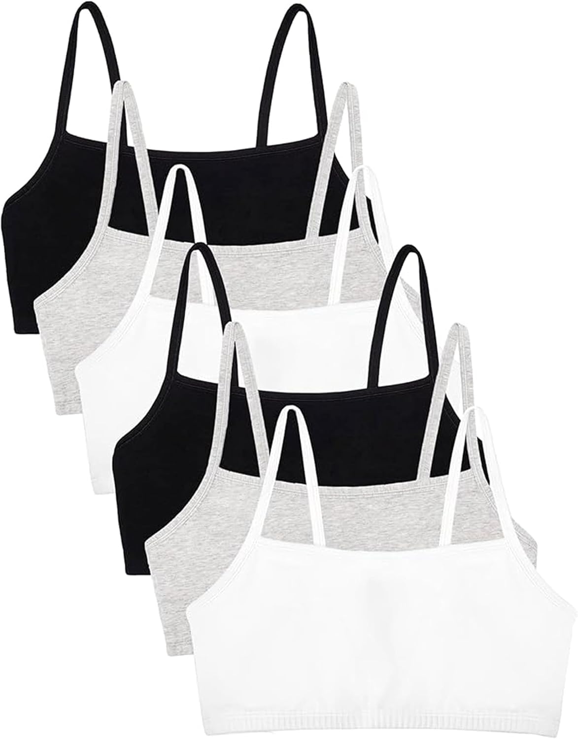 Fruit of the Loom Women's Spaghetti Strap Cotton Cami Sports Bra Multi-Pack