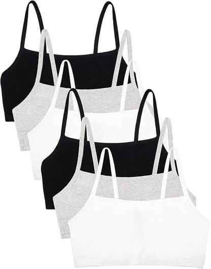 Fruit of the Loom Women's Spaghetti Strap Cotton Cami Sports Bra Multi-Pack