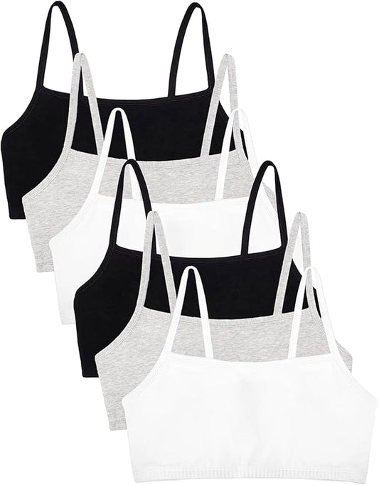 Fruit of the Loom Women's Spaghetti Strap Cotton Cami Sports Bra Multi-Pack