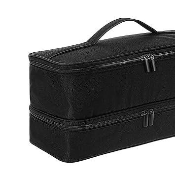 Travel Case Hair Dryer Storage Bag Curling Organizer Bag Large Makeup Case Double Layer Carrying Case for Home, Business Trip