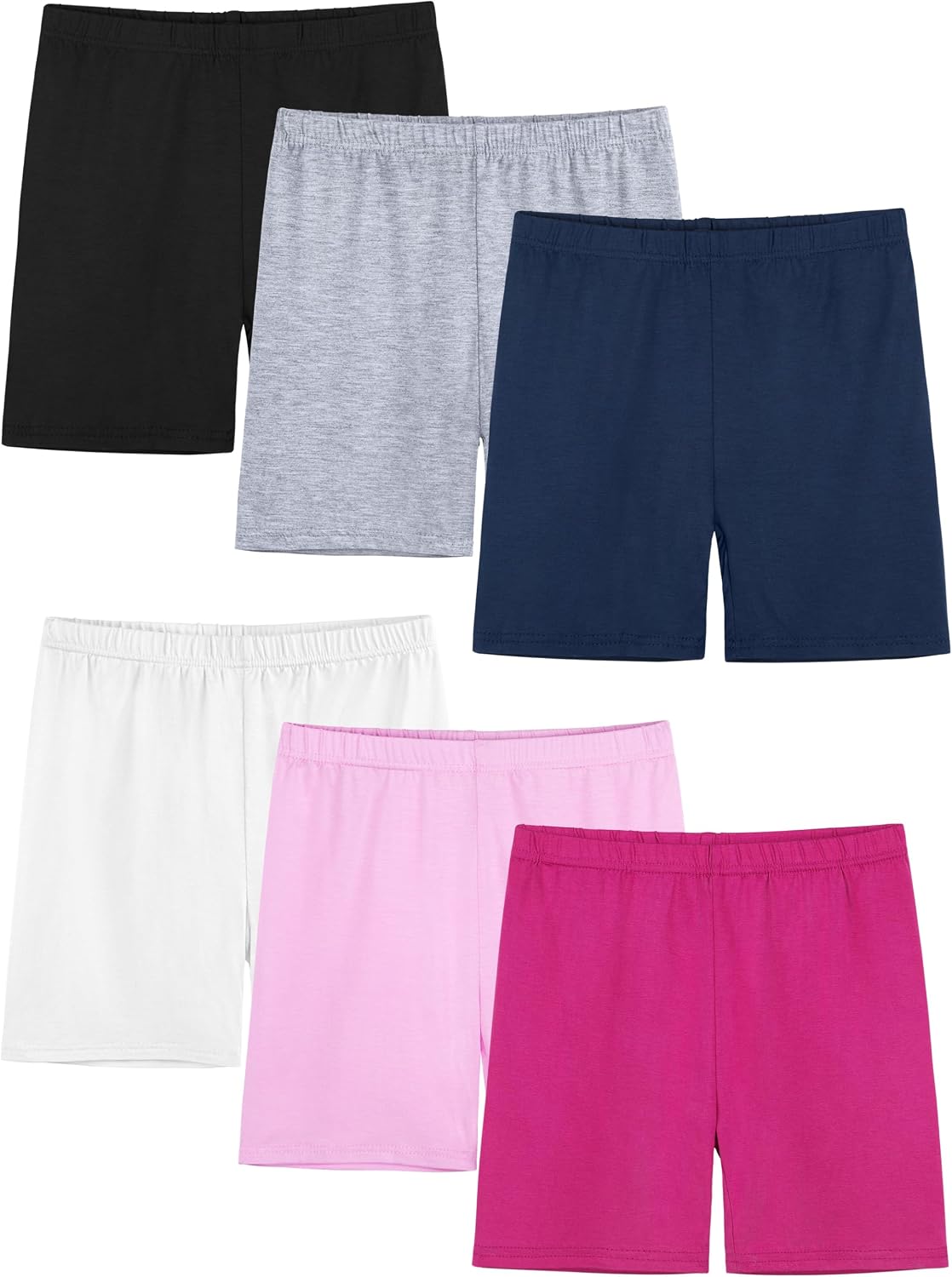 5 Pack Girls Bike Shorts Cartwheel Toddler Biker Under Dress Dance Multi-Color Kidsf Shorts Girls Clothes (2 blue-2pink-2-gray)