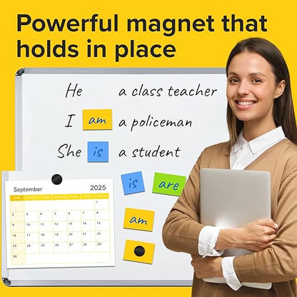 X-bet MAGNET Hyper-Sticky Magnets with Adhesive Backing - (0.8'' x 0.12'', 40 pcs) Strong Magnetic Dots for Whiteboard, Fridge, Crafts - Easy-to-Cut Stickers for Planning and Organization