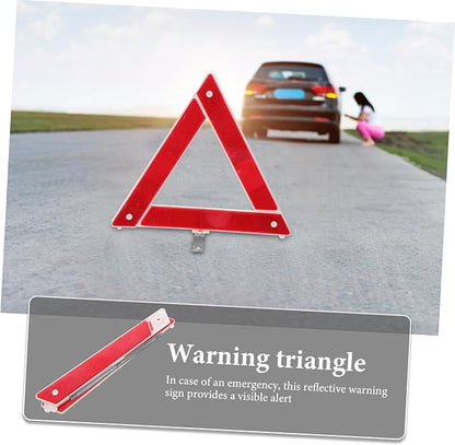 Roadside Kit 2pcs Reflective Car Stop Sign Safety Triangle Foldable Tripod Night Visibility