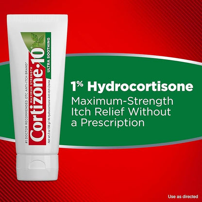 Cortizone 10 Maximum Strength Ultra Soothing Anti-Itch Cream, 1 Hydrocortisone Creme, 2 oz.