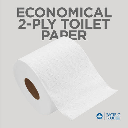 Georgia-Pacific Pacific Blue Basic 2-Ply Embossed Toilet Paper,19880/01, 550 Sheets Per Roll, 60 Rolls Per Case