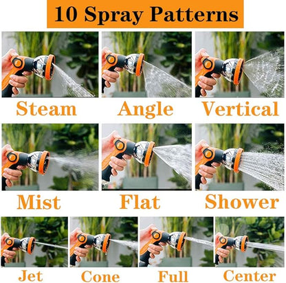 Garden Hose Spray Nozzle,10 Hose Metal Duty Watering Patterns Thumb Control On Off Valve, High Pressure Nozzle Sprayer for Plants, Car Wash,Cleaning,Showering Pets