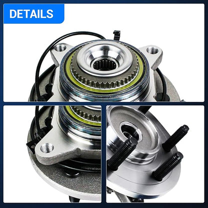 Autoround 515043 Front Wheel Bearing and Hub Assembly Fit for 4x4 4WD Ford Expedition & Lincoln Navigator 2000-2006, 6 Lug w/ABS