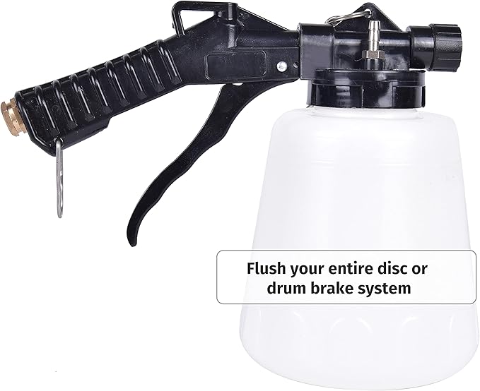 PONO 1-Liter Vacuum Brake Fluid Bleeder - Brake Bleeder kit - Hanging Hook and Locking Trigger Allows for Hands Free Operation