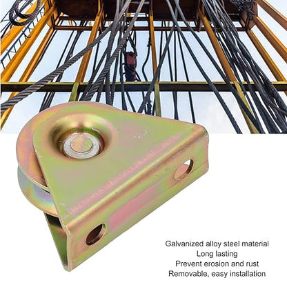 2Pcs Pulley Wheel, Galvanized Alloy Steel V Type Rope Block Roller 48mm for Electric Doors, Industrial Carts, High Load Capacity