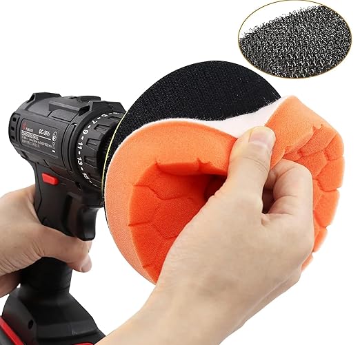 5 Inch Car Polishing Pads for Drill 125mm Buffing Kit with M14 Drill Adapter and Woolen Waxing Polishing Pads for Car Cleaning