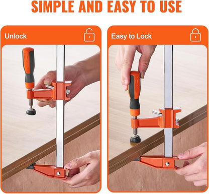 VEVOR Bar Clamps for Woodworking, 2-Pack 36" ClampSpreader, Quick-Change F Clamp with 600 lbs Load Limit, 2.5" Throat Depth, Cast Iron and Carbon Steel, Wood Clamps for Woodworking Metal Working