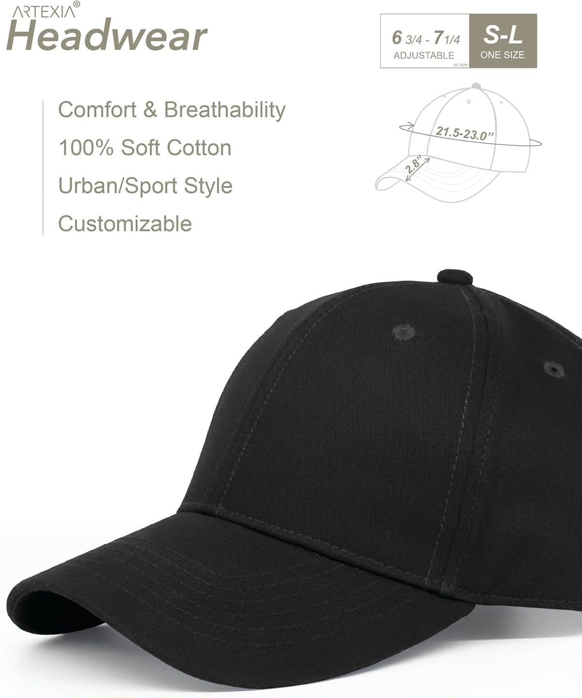 Freash Clean Threads Baseball Cap 100% Cotton Hats for Men Hats for Women Cooling Performance Womens Baseball Caps