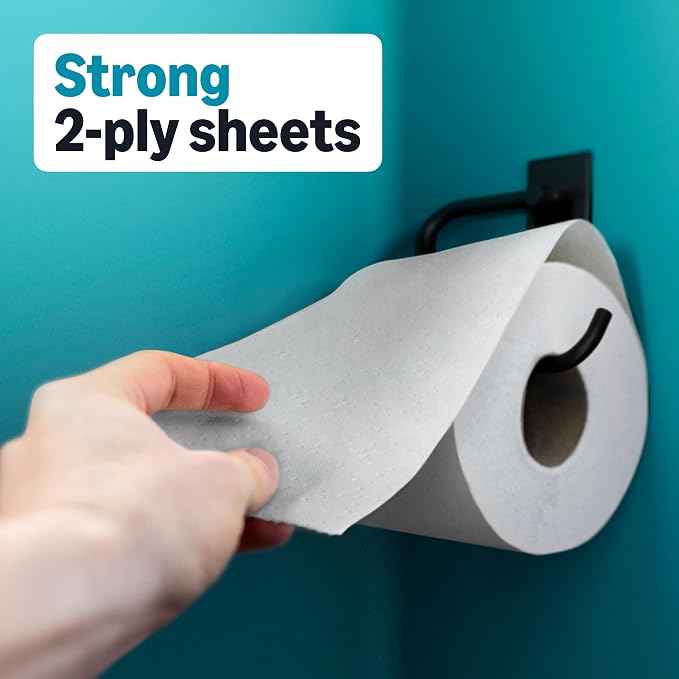 Amazon Basics 2-Ply Soft Toilet Paper, 6 Rolls, 350 Sheets per Roll, Equivalent to 37 Regular Rolls, Septic Safe