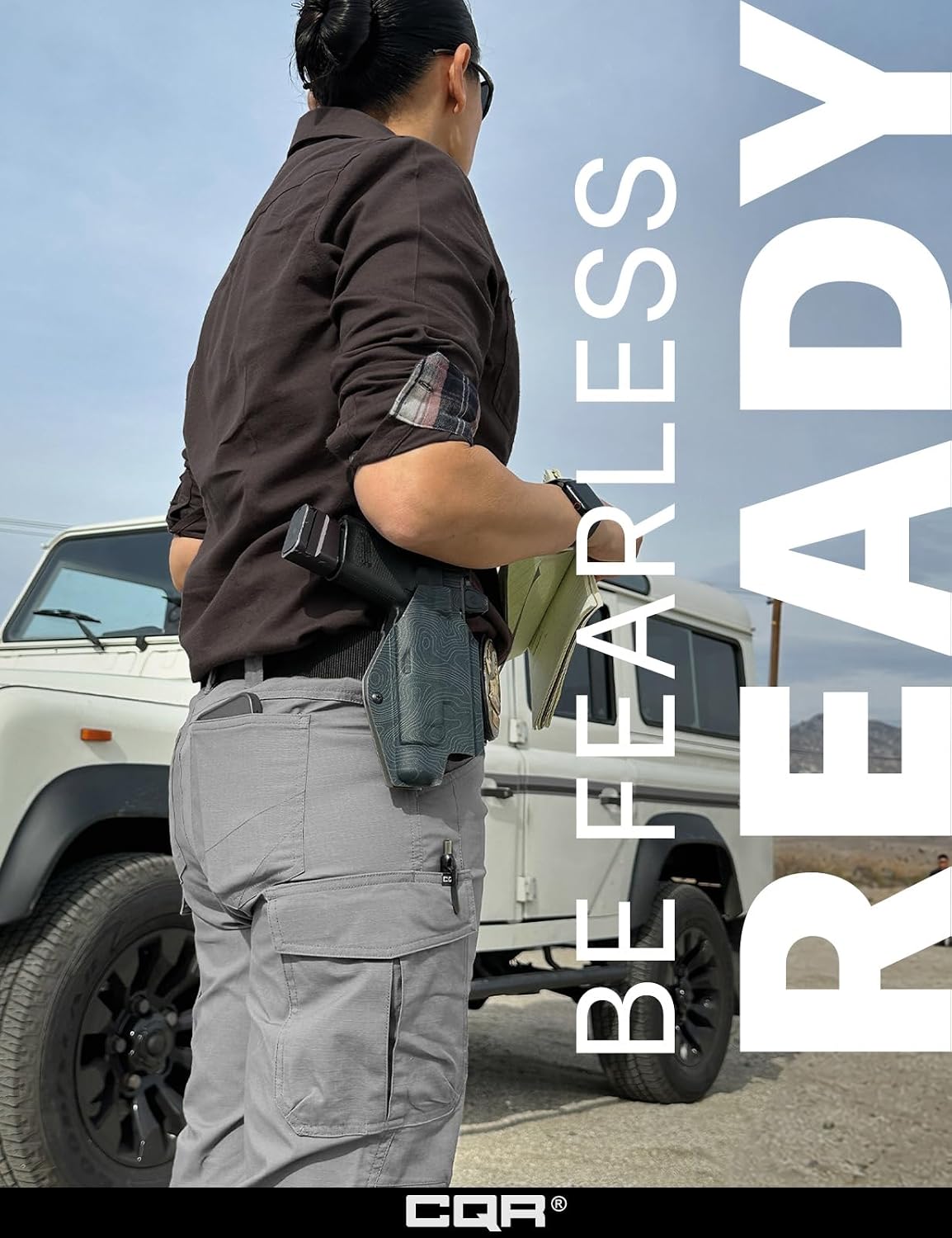 CQR Women's Flex Stretch Tactical Pants, Water Resistant Ripstop Cargo Work Pants with Pockets for Outdoor & Hiking